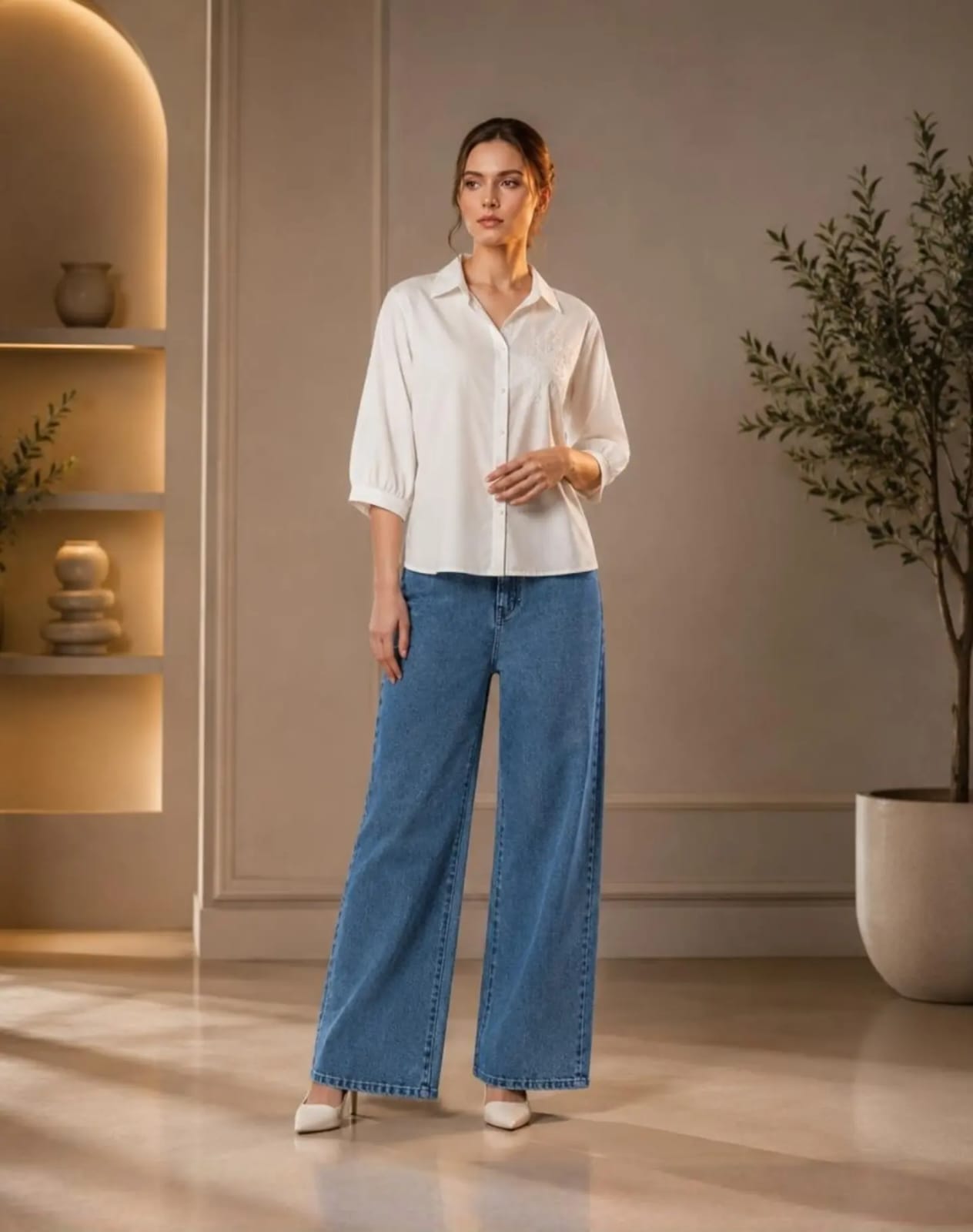 Western tops folded and displayed at the New Naroda store